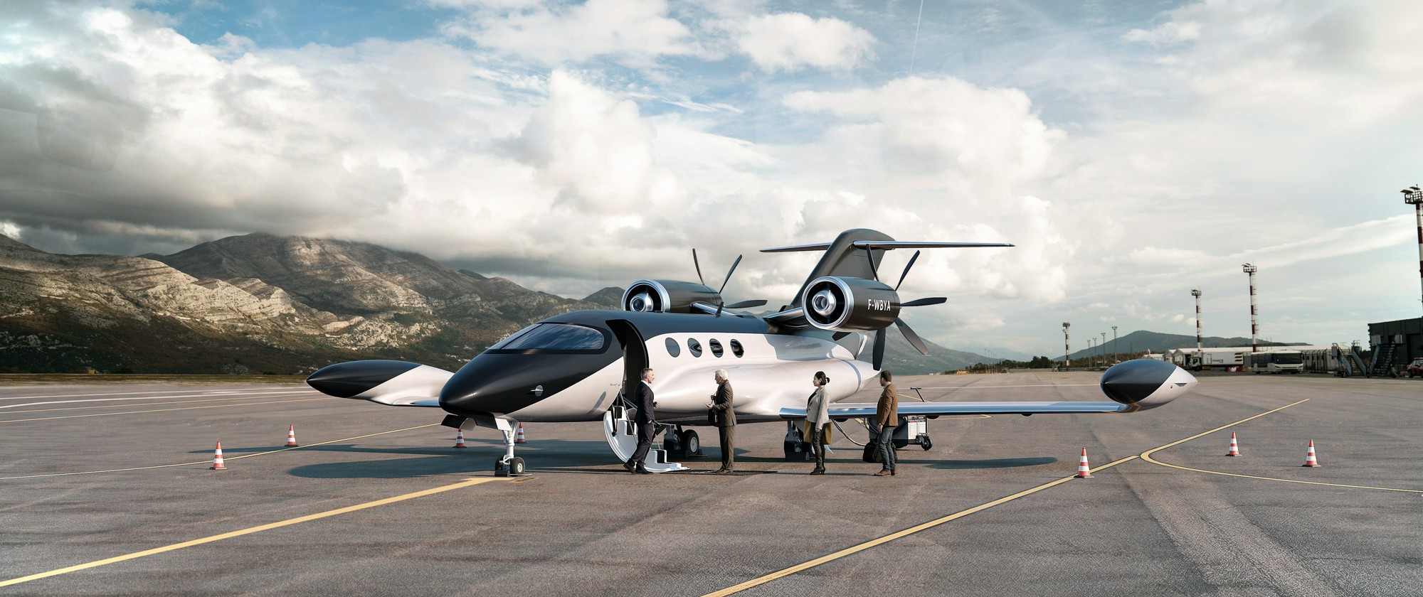 Company rendering of Beyond Aero’s planned hydrogen-electric One aircraft.
